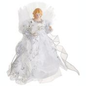 Kurt Adler (UL1984) Fiber-Optic White and Silver Angel LED Lighted Treetop
