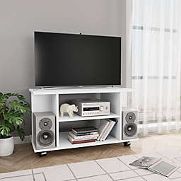vidaXL TV Cabinet with Castors White 31.5