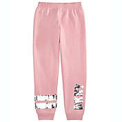 DKNY Big Girl&#39;s Flip-Sequin Fleece Jogger Pants Pink Size Large