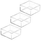 Alternate image 0 for mDesign Plastic Storage Desk Organizer Bin for Home, Office - 3 Pack, Clear