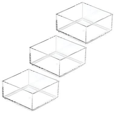mDesign Plastic Storage Desk Organizer Bin for Home, Office - 3 Pack, Clear. View a larger version of this product image.