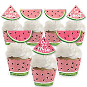 Big Dot of Happiness Sweet Watermelon - Cupcake Decoration - Fruit Party Cupcake Wrappers and Treat Picks Kit - Set of 24