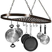 Infinity Merch Decorative Pot and Pan Rack for Ceiling with Hooks