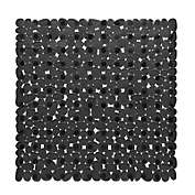 Stock Preferred Non-slip Square Bathtub Mat with Strong Suction Cups in 21"x21" Pebble Black