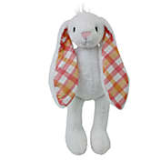 Plushible 18 Inch Plush White Bunny with Plaid Ears