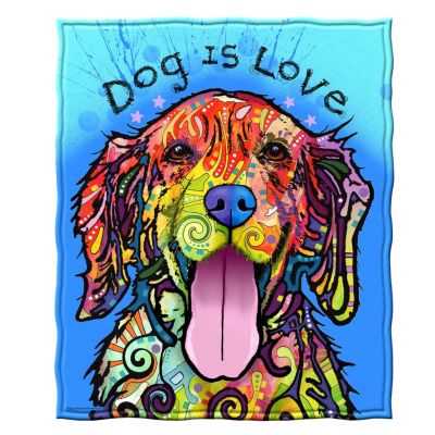 Dawhud Direct Colorful Dog Fleece Blanket for Bed, 50" x 60" Dean Russo Dog Fleece Throw Blanket for Women, Men and Kids - Super Soft Plush Dog Blanket Throw