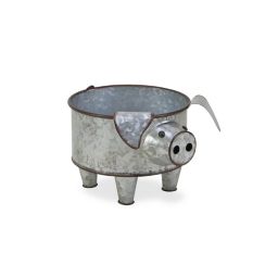 Cheungs Decorative Galvanized Metal Piglet Planter