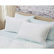 Homeroots Bed & Bath Set of 2 Lux Sateen Down Alternative King Size Firm Pillows, White