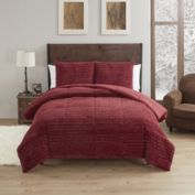 Sweet Home Collection Comforter Set 3 Piece Animal Faux Fur Ultra Soft Bedding Collection with Shams, King, Burgundy