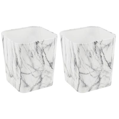 mDesign Metal Square Small Trash Can Wastebasket Garbage Bin