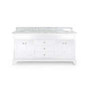 Contemporary Home Living 73" White Contemporary Handcrafted Double Sink Bathroom Vanity