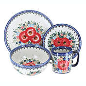 Blue Rose Polish Pottery Amelie Casual 16 Piece Dinnerware Set