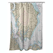 Betsy Drake Slomons Island, MD Nautical Map Shower Curtain