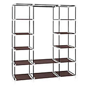 Inq Boutique 69" Portable Clothes Closet Wardrobe Storage Organizer with Non-Woven Fabric Quick and Easy to Assemble Extra Strong and Durable Dark Brown
