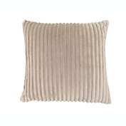 Monarch Specialties I 9354 Pillow - 18&quot; X 18&quot; / Beige Ultra Soft Ribbed Style / 1pc
