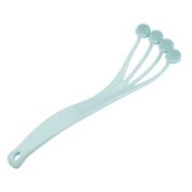 Unique Bargains Back Scrubber for Shower, Silicone Body Scrubber Massage Back Washer Body Shower with Long Handle, Blue