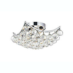 Elegant Lighting Corona 4 light Chrome Flush Mount Clear Royal Cut Crystal