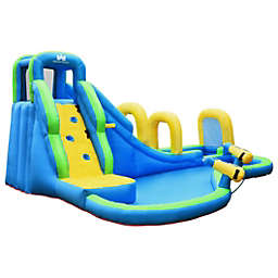 Inflatable Water Slide Kids Bounce House with Water Cannons and Hose without Blower