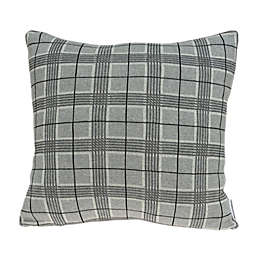 HomeRoots Square Grey Mini Plaid Pillow Cover - 20