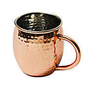 Alchemade - 100% Pure Hammered Copper Mug - 16 oz Hammered Barrel Stainless Steel Copper Plated Mug For Moscow Mules, Cocktails, Or Your Favorite Beverage - Keeps Drinks Colder, Longer