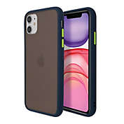 Insten Translucent Matte Case Compatible with iPhone 11 (6.1 inch), Hybrid Hard Back Soft Edges TPU Full Body Cover Dark Blue/Green