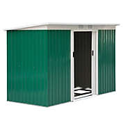 Outsunny 9&#39; x 4&#39; Outdoor Rust-Resistant Metal Garden Vented Storage Shed with Spacious Layout & Durable Construction, Green