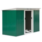 Outsunny 9' x 4' Outdoor Rust-Resistant Metal Garden Vented Storage Shed with Spacious Layout & Durable Construction, Green
