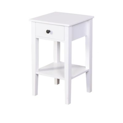 Yeah Depot White Bathroom Floor-standing Storage Table with a Drawer YF