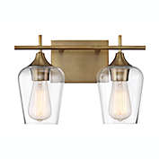 Savoy House Octave 2-Light Bathroom Vanity Light with Clear Glass (14" W x 9" H)