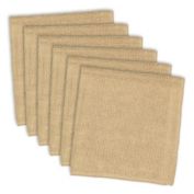Contemporary Home Living Pack of 6 Brown Textured Pattern Rectangular Kitchen Dish Cloths 12"