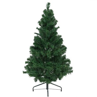 Sunnydaze Indoor Artificial Unlit Canadian Pine Full Christmas Tree with Metal Stand and Hinged Branches - 4&#39; - Green. View a larger version of this product image.