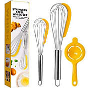 Infinity Merch 2pc 10"+13" Stainless Steel Whisk with Silicone Scraper