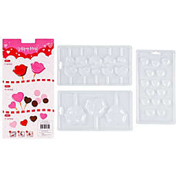 Juvale Valentine's Dessert for Chocolate and Candy, Hearts, Kisses (11 x 6 x 0.8 In, 3 Pack)