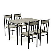 Costway-CA 5 Piece Faux Marble Dining Set Table