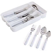 Gibson Casual Living 24-Piece Flatware Set, White