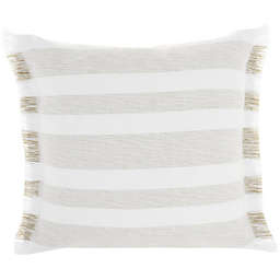 HomeRoots Home Decor. Taupe and White Soft Stripes Throw Pillow.