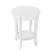 Idealhouse 17.7 in. Round Wood End Table with 2-Tier Storage Shelves