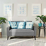 Costway-CA 55 Inch Modern Loveseat Sofa with Cloth Cushion-Gray