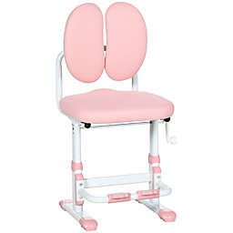 Halifax North America Kids Desk Chair, Height Adjustable Children Study Chair, Kids Study Chair with Footrest, Self-adaptive Adjustable Seat Back, Pink