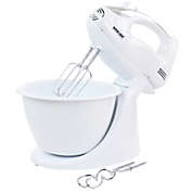 Better Chef 200 Watt Stand/Hand Mixer in White with Mixing Bowl