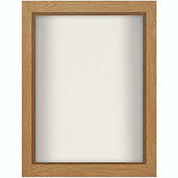 Americanflat 8.5x11 Shadow Box Frame in Oak with Soft Linen Back - Composite Wood with Polished Glass for Wall and Tabletop