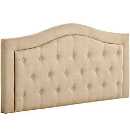 HOMCOM Upholstered Headboard, Button Tufted Bedhead Board, Home Bedroom Decoration for Full-Sized Beds, Beige