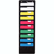 WallDeca Hanging File Organizer, 10 Pockets   Black, Letter-Sized, Storage Pocket Chart for Office, Home and Classroom