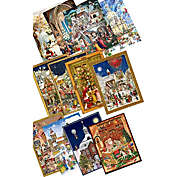 Alexander Taron Set of 12 14" Blue, Orange, and White Assorted Large Decorative Advent Calendar