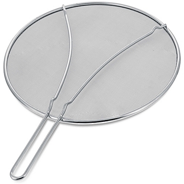U.S. Kitchen Supply&reg; 13" Stainless Steel Fine Mesh Splatter Screen with Resting Feet. View a larger version of this product image.