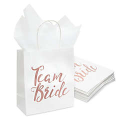 Blue Panda Team Bride Gift Bags for Bridesmaid Proposal, Bridal Shower Party Favors (15 Pack)