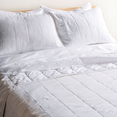 French Linen Box Stitch Quilt - King/Cal King - White BOKSER HOME. View a larger version of this product image.