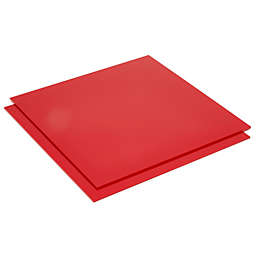 Okuna Outpost Red Acrylic Square Blanks for Crafts, 1/8 Inch Thick (3mm, 12x12 In, 2 Pack)