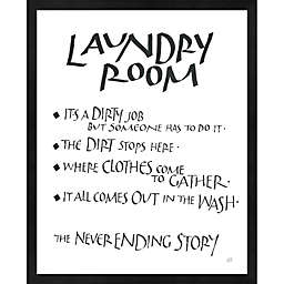 Metaverse Art Laundry Room Sayings White by Chris Paschke 17-Inch x 21-Inch Framed Wall Art