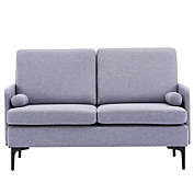 Infinity Merch Wooden Sofa Frame Indoor Lounge Chair in Light Grey